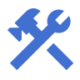 Vector of a hammer and wrench overlapping. Represents service offerings.