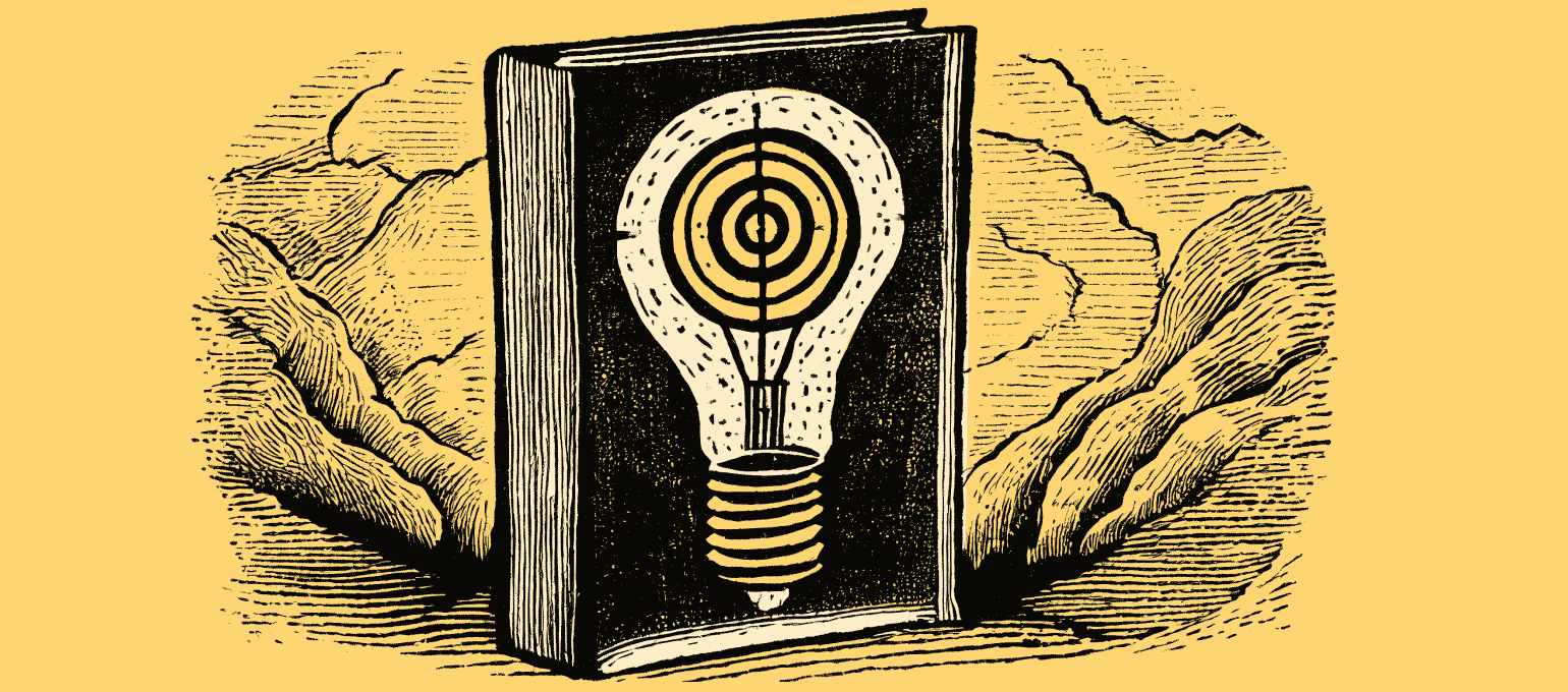 Cover of a book with a lightbulb. Represents creating a cover page for your business plan.